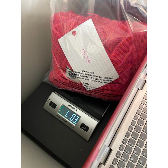 American Eagle chunky knit sweater women's size large pink fuchsia and orange - Picture 12 of 14